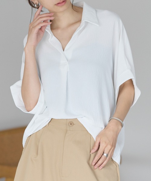 yuue' ( wear )(ユーイ)の「セミシアーバルーンスキッパーブラウス(カーディガン/ボレロ・レディース・ダークブラウン/ホワイト/ブラック・FREE)」の5枚目の写真