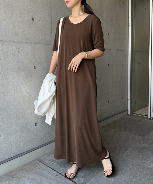 andme(アンドミー)の「2wayリブロングワンピース(ワンピース・レディース・ブラック/ブラウン・M/MT)」の16枚目の写真