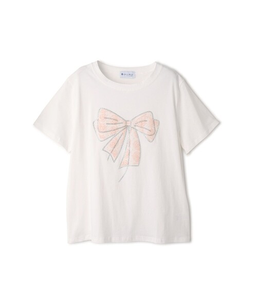 Jayro(ジャイロ)の「リボン半袖Tシャツ(Tシャツ/カットソー・レディース・ホワイト系その他2・FREE)」の1枚目の写真