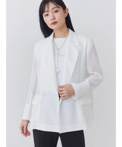 TONAL(トーナル)の「【AIR FLOW】メッシュダブルジャケット(テーラードジャケット・レディース・ブラック/ブラウン/オフホワイト・SMALL/MEDIUM)」の2枚目の写真