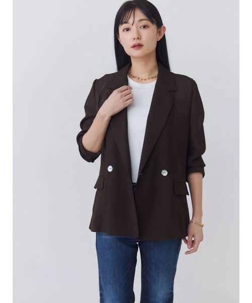 TONAL(トーナル)の「【AIR FLOW】メッシュダブルジャケット(テーラードジャケット・レディース・ブラック/ブラウン/オフホワイト・SMALL/MEDIUM)」の11枚目の写真