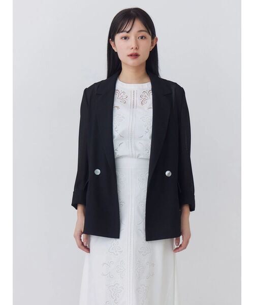 TONAL(トーナル)の「【AIR FLOW】メッシュダブルジャケット(テーラードジャケット・レディース・ブラック/ブラウン/オフホワイト・SMALL/MEDIUM)」の18枚目の写真