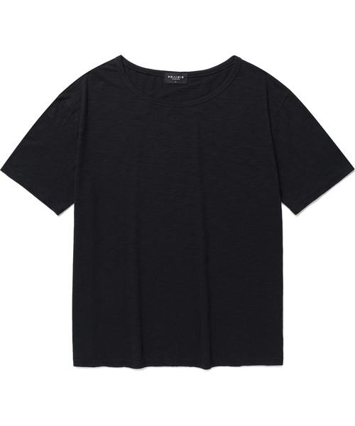 PRAIRIE(KR)(プレーリー)の「Uネックスラブ半袖Tシャツ (BLACK)(Tシャツ/カットソー・メンズ・ブラック・MEDIUM/LARGE)」の1枚目の写真