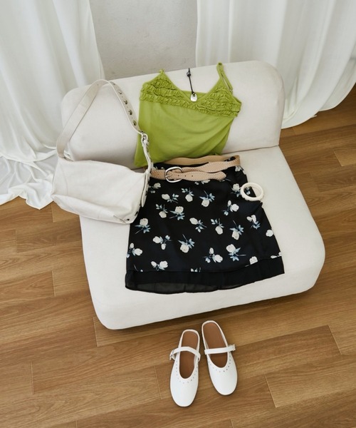 Rohwel(ローウェル)の「Flower Sheer Midi Skirt / フラワーシアーミディスカート(スカート・レディース・ブラック・FREE)」の16枚目の写真