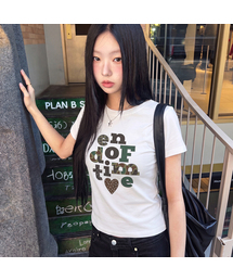 [ウーマン]エンドオブタイムカモスリム半袖Tシャツ_2カラー