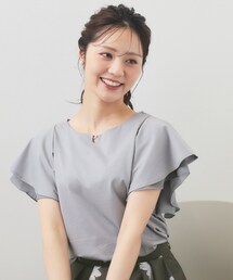 【接触冷感/UVケア】シフォンフリルドッキングトップス《洗濯機OK》