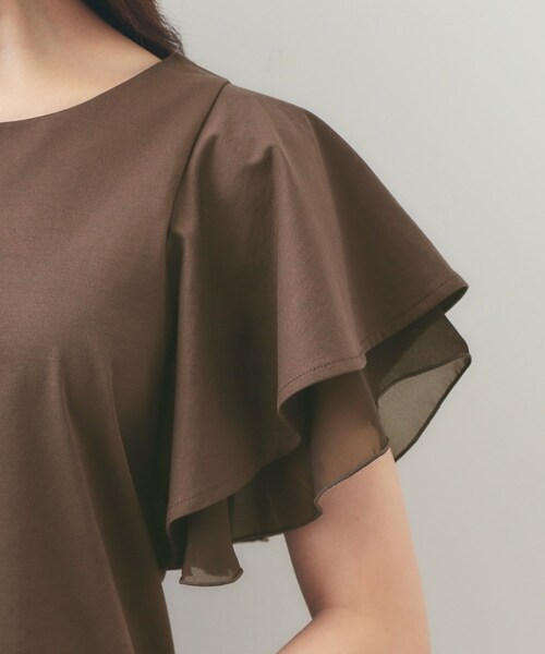 index(インデックス)の「【接触冷感/UVケア】シフォンフリルドッキングトップス《洗濯機OK》(Tシャツ/カットソー・レディース・ナチュラル/ブラウン系その他/ライトブルー・42/36/38/40)」の20枚目の写真