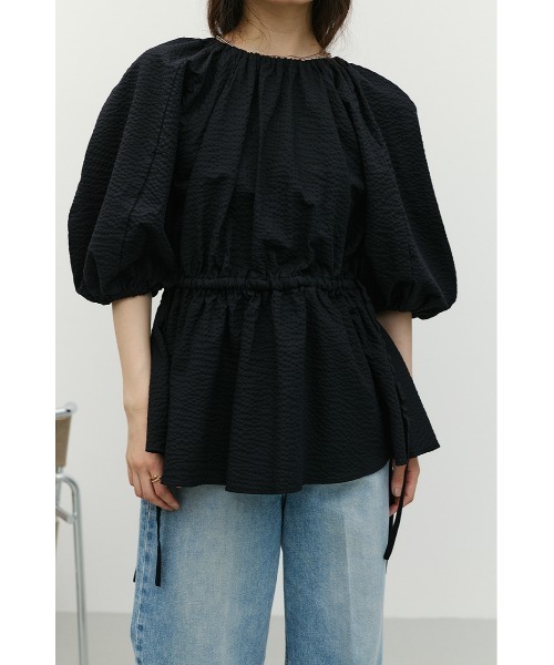 STYLEMIXER(スタイルミキサー)の「ボリュームスリーブブラウス(シャツ/ブラウス・レディース・ブラック/ホワイト/イエロー・FREE)」の2枚目の写真