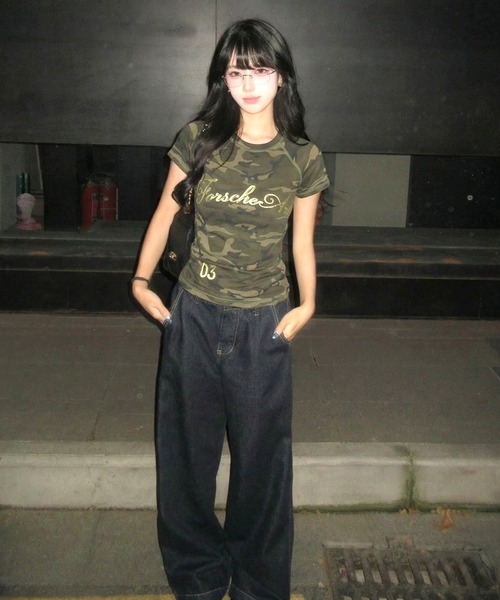 Vipoa(ヴィポア)の「American camo print チビTEE(Tシャツ/カットソー・レディース・カモフラージュ・FREE)」の2枚目の写真