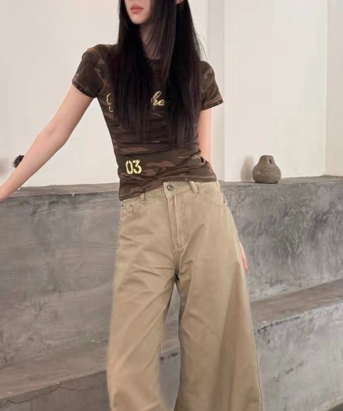 Vipoa(ヴィポア)の「American camo print チビTEE(Tシャツ/カットソー・レディース・カモフラージュ・FREE)」の9枚目の写真