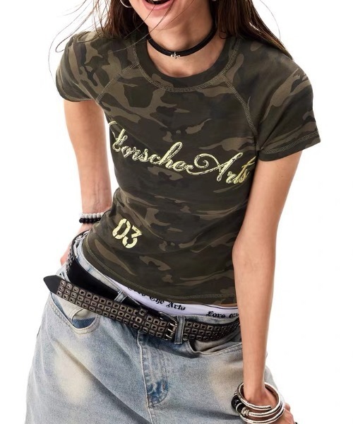 Vipoa(ヴィポア)の「American camo print チビTEE(Tシャツ/カットソー・レディース・カモフラージュ・FREE)」の13枚目の写真