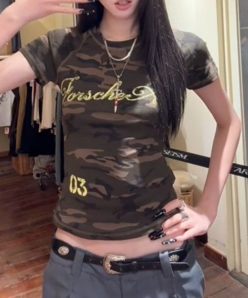 Vipoa(ヴィポア)の「American camo print チビTEE(Tシャツ/カットソー・レディース・カモフラージュ・FREE)」の22枚目の写真
