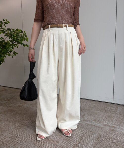 Jena espace merveilleux(ジェナ エスパスメルヴェイユ)の「【PalinkA/パリンカ】ハイウエストタックパンツ(その他パンツ・レディース・アイボリー/ピンク/チャコールグレー・FREE)」の2枚目の写真