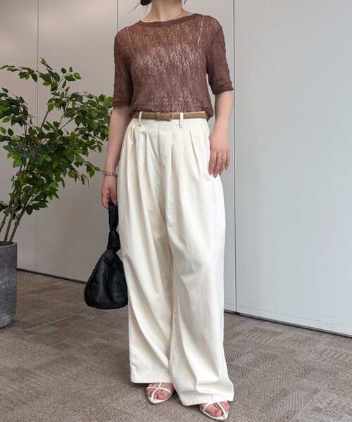 Jena espace merveilleux(ジェナ エスパスメルヴェイユ)の「【PalinkA/パリンカ】ハイウエストタックパンツ(その他パンツ・レディース・アイボリー/ピンク/チャコールグレー・FREE)」の5枚目の写真