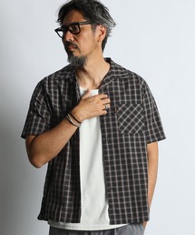 MINI OMBRE CHECK S/SL SHIRT：オンブレーミニチェック 半袖開襟シャツ / オープンカラー / 高密度ブロード / ボックスシルエット