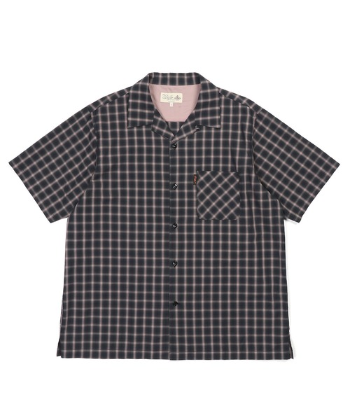 The DUFFER of ST.GEORGE(ザダファーオブセントジョージ)の「MINI OMBRE CHECK S/SL SHIRT:オンブレーミニチェック 半袖開襟シャツ / オープンカラー / 高密度ブロード / ボックスシルエット(シャツ/ブラウス・メンズ・ベージュ/ブラック・X-LARGE/LARGE/MEDIUM)」の9枚目の写真