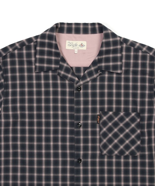The DUFFER of ST.GEORGE(ザダファーオブセントジョージ)の「MINI OMBRE CHECK S/SL SHIRT:オンブレーミニチェック 半袖開襟シャツ / オープンカラー / 高密度ブロード / ボックスシルエット(シャツ/ブラウス・メンズ・ベージュ/ブラック・X-LARGE/LARGE/MEDIUM)」の11枚目の写真
