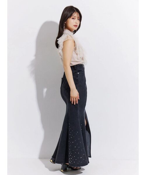 MERCURYDUO(マーキュリーデュオ)の「ホットフィックスデニムマーメイドスカート(スカート・レディース・ブルー/ブラック・MEDIUM/SMALL)」の18枚目の写真