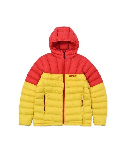 MARMOT（マーモット）の「MARMOT【マーモット】- ジャケット【Lance Down Hoodie RED×YELLOW MTFW25MDW009】（ダウンジャケット/コート・メンズ・レッド・XL）」の2枚目の写真