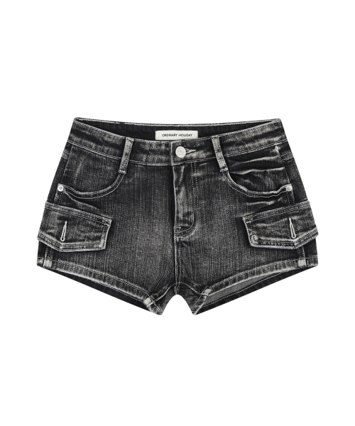 ORDINARY HOLIDAY（オーディナリー ホリデー）の「VINTAGE WASHING DENIM SHORTS [BLACK]（その他パンツ・レディース・その他・SMALL/MEDIUM）」の3枚目の写真