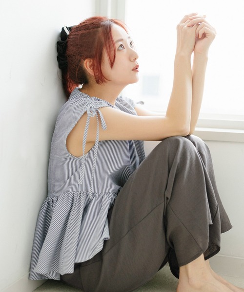 coca(coca)(コカ)の「【伊藤千晃様着用】リネンライクワイドパンツ(その他パンツ・レディース・ブラック/カーキ・S/M/L)」の7枚目の写真