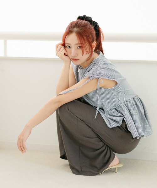 coca(coca)(コカ)の「【伊藤千晃様着用】リネンライクワイドパンツ(その他パンツ・レディース・ブラック/カーキ・S/M/L)」の8枚目の写真