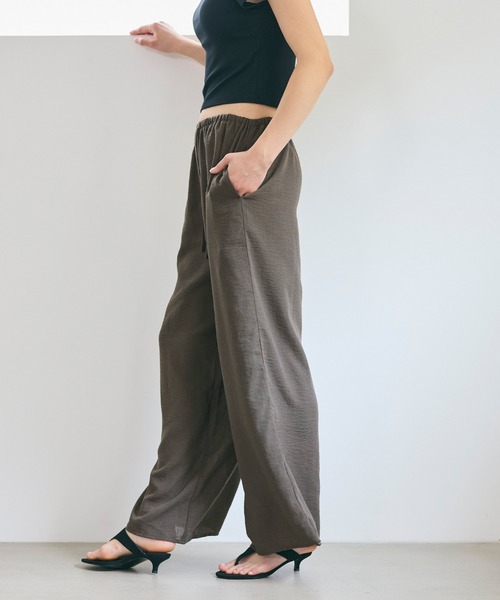 coca(coca)(コカ)の「【伊藤千晃様着用】リネンライクワイドパンツ(その他パンツ・レディース・ブラック/カーキ・S/M/L)」の10枚目の写真