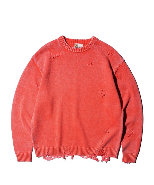 TOWNCRAFT（タウンクラフト）の「TOWNCRAFT / タウンクラフト COTTON DAMAGED CREW SWEATER コットン ダメージ クルーセーター（ニット/セーター・メンズ・ブルー/パープル/レッド/ブラック・MEDIUM/LARGE）」の12枚目の写真