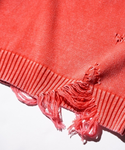 TOWNCRAFT（タウンクラフト）の「TOWNCRAFT / タウンクラフト COTTON DAMAGED CREW SWEATER コットン ダメージ クルーセーター（ニット/セーター・メンズ・ブルー/パープル/レッド/ブラック・MEDIUM/LARGE）」の15枚目の写真