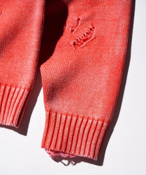 TOWNCRAFT（タウンクラフト）の「TOWNCRAFT / タウンクラフト COTTON DAMAGED CREW SWEATER コットン ダメージ クルーセーター（ニット/セーター・メンズ・ブルー/パープル/レッド/ブラック・MEDIUM/LARGE）」の16枚目の写真