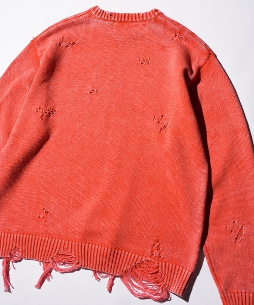 TOWNCRAFT（タウンクラフト）の「TOWNCRAFT / タウンクラフト COTTON DAMAGED CREW SWEATER コットン ダメージ クルーセーター（ニット/セーター・メンズ・ブルー/パープル/レッド/ブラック・MEDIUM/LARGE）」の18枚目の写真