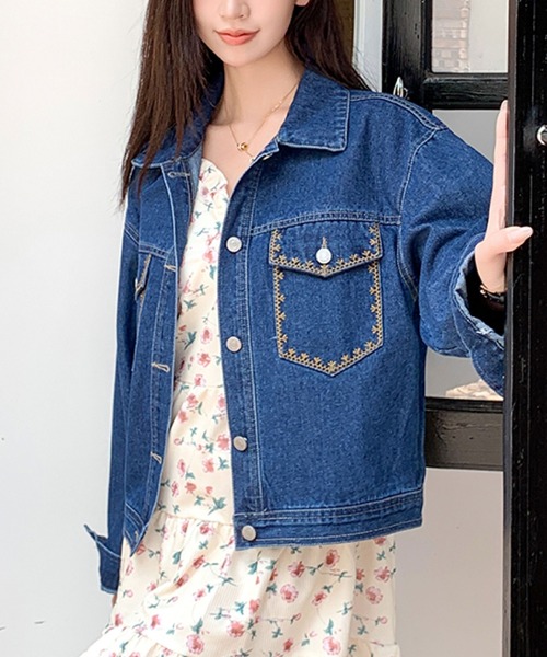 2ly2(トゥーリートゥー)の「ゆったりシルエットのデニムジャケット(その他アウター・レディース・ライトブルー/カーキ/ブルー・FREE)」の17枚目の写真