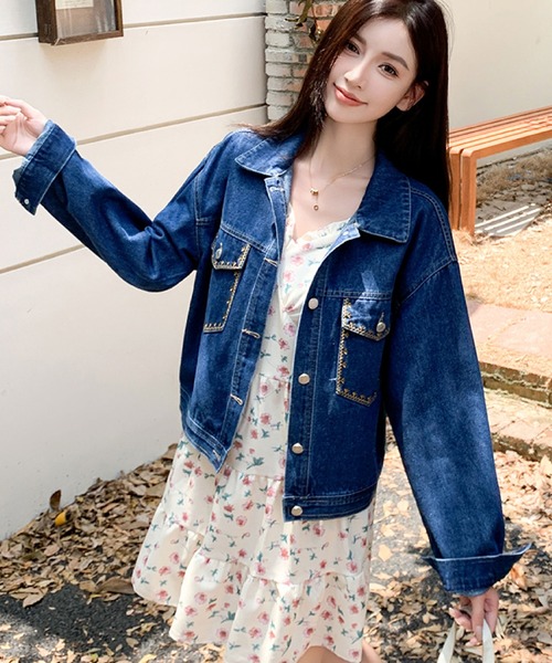 2ly2(トゥーリートゥー)の「ゆったりシルエットのデニムジャケット(その他アウター・レディース・ライトブルー/カーキ/ブルー・FREE)」の10枚目の写真