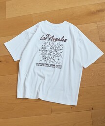 【I LOVE LA(アイラブエルエー)】マップデザイン バックプリントTシャツ