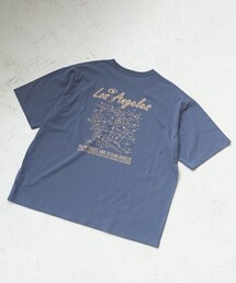 【I LOVE LA(アイラブエルエー)】マップデザイン バックプリントTシャツ