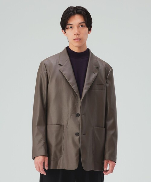 BEAMS HEART(ビームスハート)の「フェイクレザー ジャケット(テーラードジャケット・メンズ・グレー系その他/ブラック・X-LARGE/LARGE/MEDIUM/SMALL)」の2枚目の写真