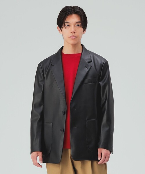 BEAMS HEART(ビームスハート)の「フェイクレザー ジャケット(テーラードジャケット・メンズ・グレー系その他/ブラック・X-LARGE/LARGE/MEDIUM/SMALL)」の14枚目の写真