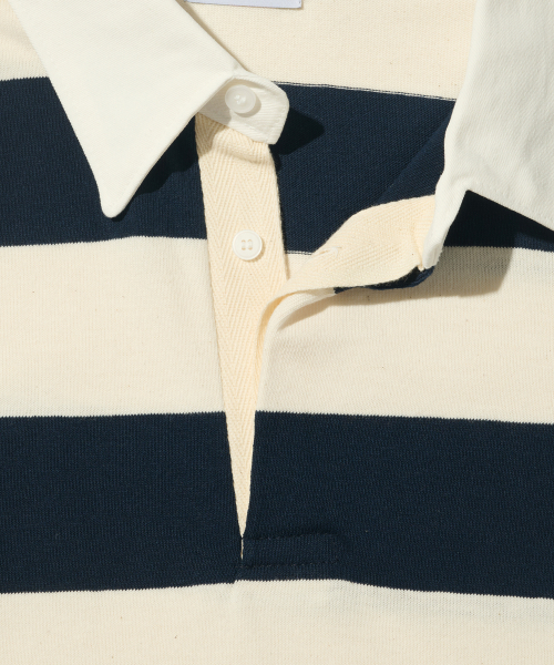 TAILOR STUDIO（テーラースタジオ）の「オックスフォードストライプポロスウェット半袖Tシャツ（ネイビー）（ポロシャツ・レディース・その他・FREE）」の3枚目の写真