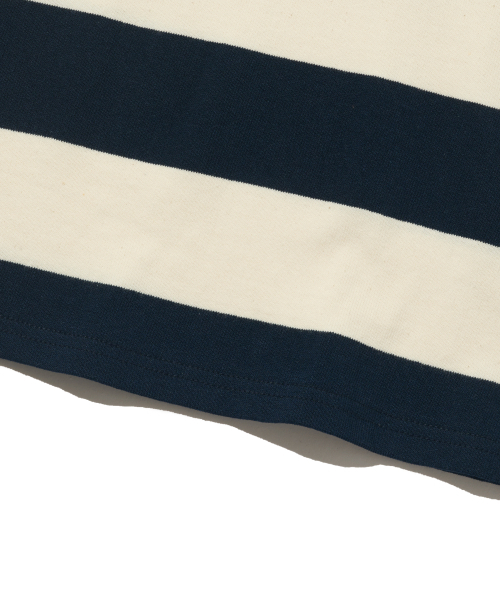 TAILOR STUDIO（テーラースタジオ）の「オックスフォードストライプポロスウェット半袖Tシャツ（ネイビー）（ポロシャツ・レディース・その他・FREE）」の5枚目の写真
