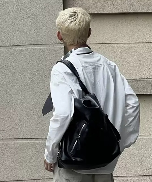 WESTBOY(ウエストボーイ)の「Y2K ユニセックス エコレザー 2WAY ショルダーバッグ WO26W2BG13(ショルダーバッグ・メンズ・ブラック・FREE)」の3枚目の写真