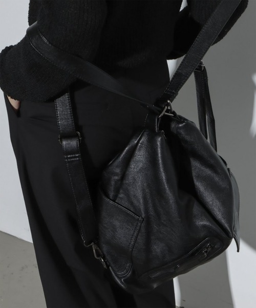 WESTBOY(ウエストボーイ)の「Y2K ユニセックス エコレザー 2WAY ショルダーバッグ WO26W2BG13(ショルダーバッグ・メンズ・ブラック・FREE)」の22枚目の写真