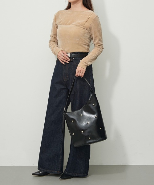 MAGASIN DE MODE Chou Chou(マガジンデモードシュシュ)の「【MAGASIN DE MODE Chou Chou】スタッズワンハンドルバッグ SNBD(ハンドバッグ・レディース・バーガンディー/ブラウン/ブラック・FREE)」の10枚目の写真