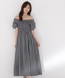 チェック柄シャーリングワンピース / 1216240801