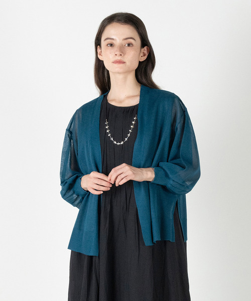 MELROSE claire(メルローズ クレール)の「【強撚ミックスラメニットカーディガン】(カーディガン/ボレロ・レディース・グレー/ブルー/ブラウン・FREE)」の3枚目の写真