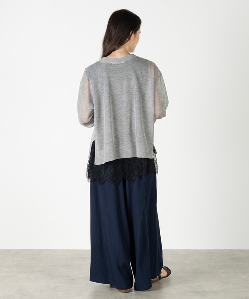 MELROSE claire(メルローズ クレール)の「【強撚ミックスラメニットカーディガン】(カーディガン/ボレロ・レディース・グレー/ブルー/ブラウン・FREE)」の4枚目の写真