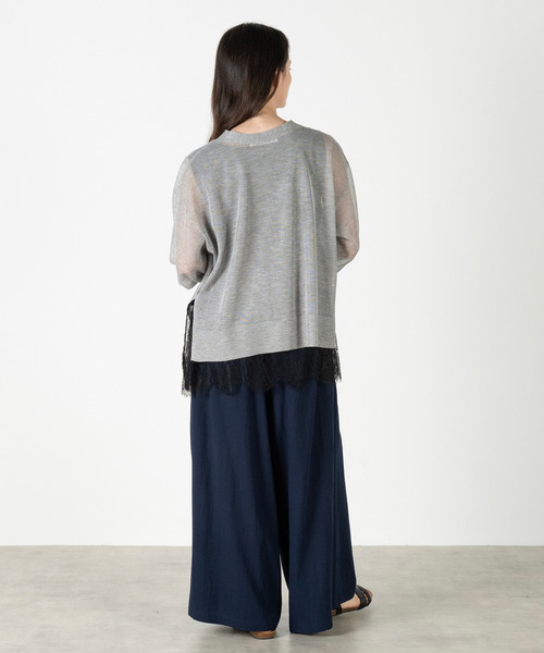 MELROSE claire(メルローズ クレール)の「【強撚ミックスラメニットカーディガン】(カーディガン/ボレロ・レディース・グレー/ブルー/ブラウン・FREE)」の5枚目の写真