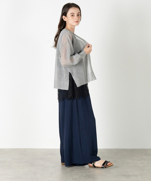 MELROSE claire(メルローズ クレール)の「【強撚ミックスラメニットカーディガン】(カーディガン/ボレロ・レディース・グレー/ブルー/ブラウン・FREE)」の7枚目の写真
