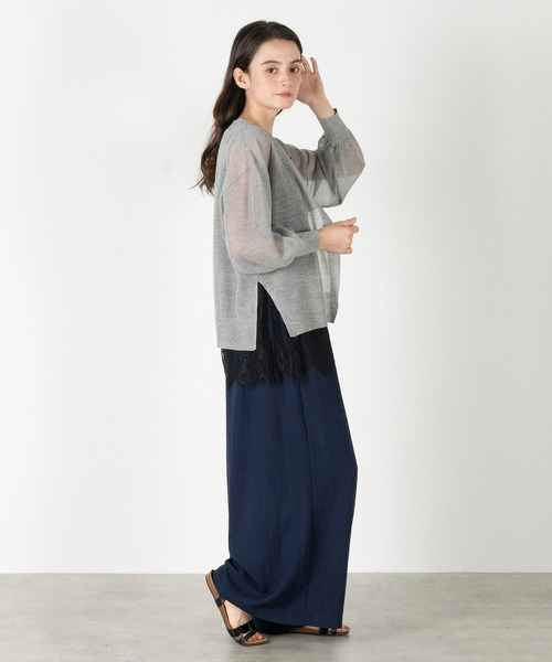 MELROSE claire(メルローズ クレール)の「【強撚ミックスラメニットカーディガン】(カーディガン/ボレロ・レディース・グレー/ブルー/ブラウン・FREE)」の8枚目の写真
