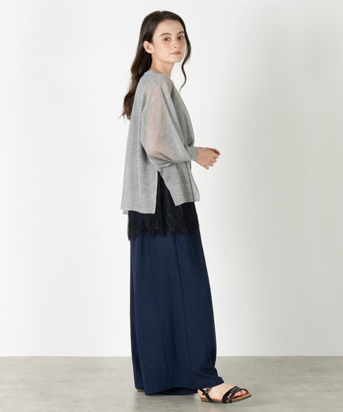 MELROSE claire(メルローズ クレール)の「【強撚ミックスラメニットカーディガン】(カーディガン/ボレロ・レディース・グレー/ブルー/ブラウン・FREE)」の9枚目の写真