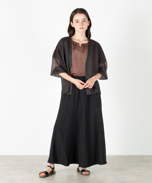 MELROSE claire(メルローズ クレール)の「【強撚ミックスラメニットカーディガン】(カーディガン/ボレロ・レディース・グレー/ブルー/ブラウン・FREE)」の12枚目の写真